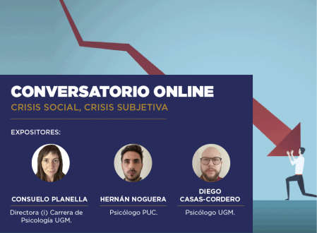 La Carrera de Psicología y el área de Postgrado de la Universidad Gabriela Mistral realizaron el conversatorio online “Crisis social, crisis subjetiva”