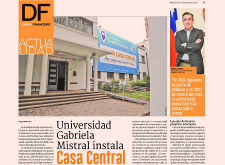 Entrevista con Diario Financiero: Rector Sergio Mena abordó la nueva etapa de la Casa de Estudios tras su reciente acreditación por 3 años