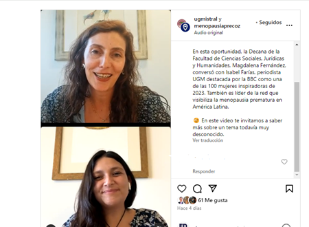 8M: UGM inicia ciclo de conversaciones con mistralina destacada entre las 100 mujeres más influyentes