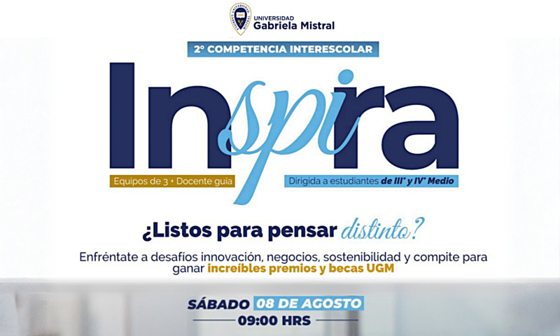 Universidad Gabriela Mistral abre convocatoria a INSPIRA 2026: innovación, tecnología y desafíos reales para estudiantes de enseñanza media